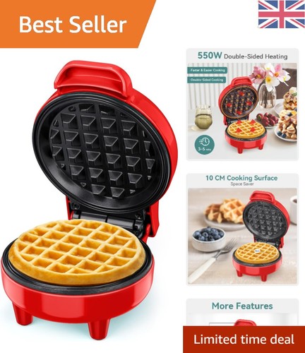 Modern red mini waffle maker - mini,
