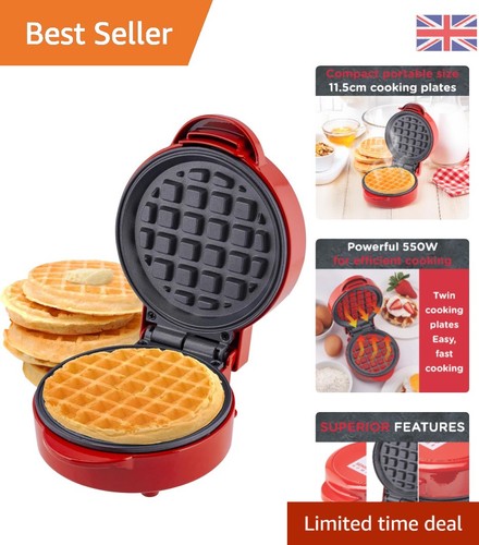 Red mini waffle maker - red,