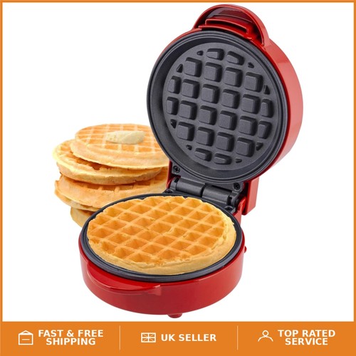Compact red mini waffle - red, maker