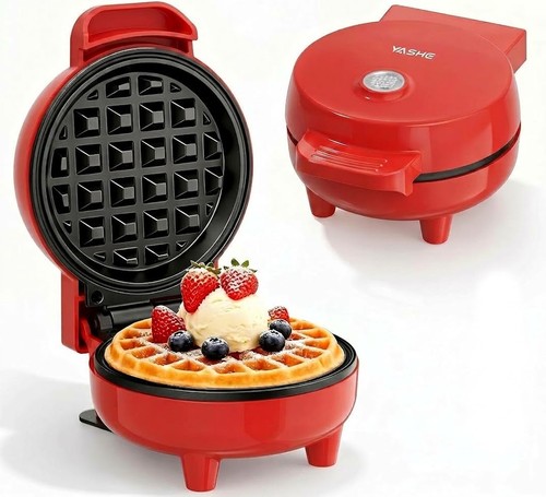 Mini waffle maker red - waffle, 550w